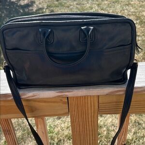 Elegant Vintage black Leather Men's work bag